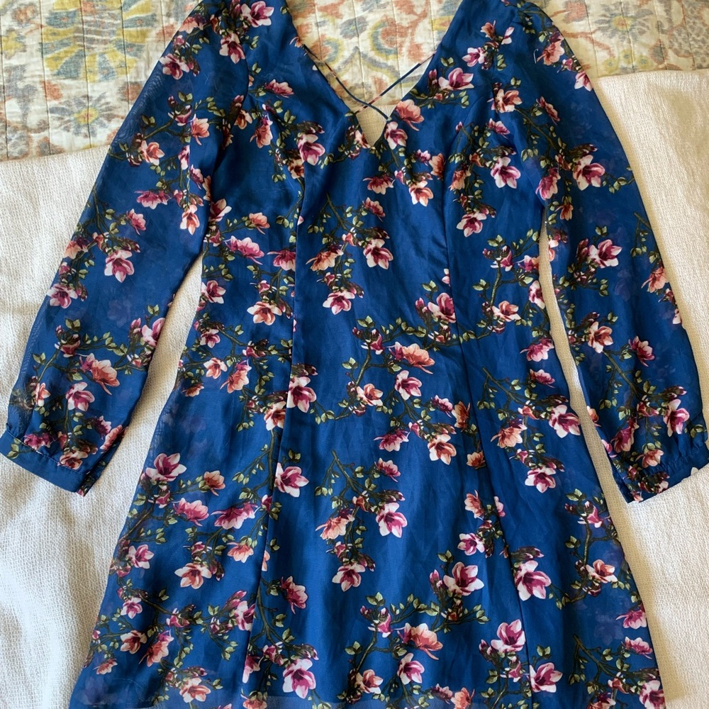 Floral blue dress